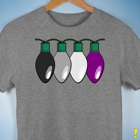 Asexual Pride Christmas Lights Premium Unisex T-Shirt - Grey Heather